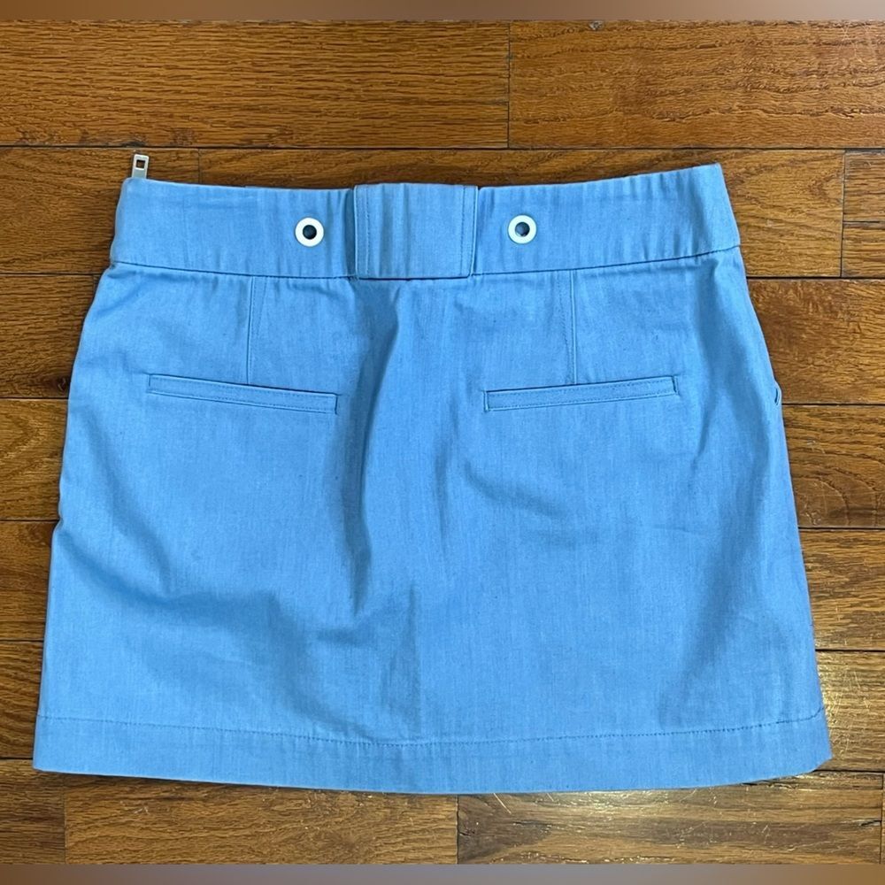 Rag & Bone Wades Mini Skirt Blue Women's 4 Utility Zip Cotton Structured - Picture 2 of 5